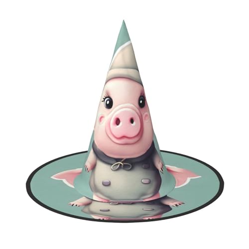 HTTUP Niedlicher Schweine-Druck Stilvolle Vintage Hut Karneval Halloween Hut Erwachsene Kostüm Zubehör Mottopartys von HTTUP