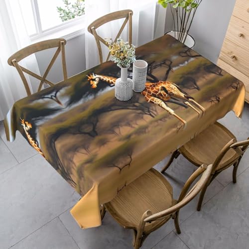 HTTUP Tischdecke, Motiv: Afrika-Giraffe, majestätischer Baumdruck, vielseitig, Ostern, 89 x 140 cm, rechteckig, für Esszimmer, Outdoor, Weihnachten von HTTUP