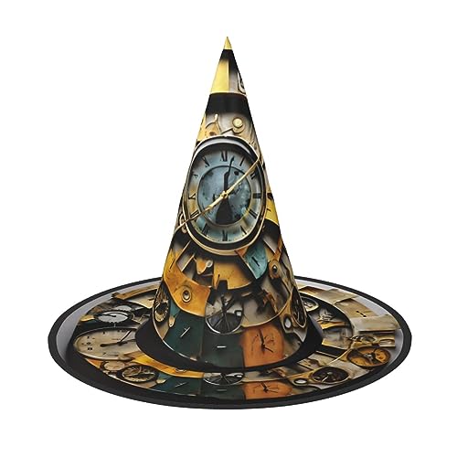 HTTUP Uhr Kunstdruck Stilvolle Vintage Hut Karneval Halloween Hut Erwachsene Kostüm Zubehör Mottopartys von HTTUP