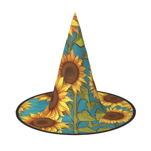 Hexenhut Sonnenblume Muster Karneval Halloween Kostüm Zubehör Klappmütze Partydekoration Hexenhut Sonnenblume Muster Karneval Halloween Kostüm Zubehör Klappmütze Partydekoration von HTTUP