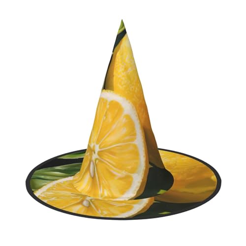 Hexenhut Zitronenfrucht Muster Karneval Halloween Kostüm Zubehör Faltbare Hut Maskerade Party Dekoration Hexenhut Zitronenfrucht Muster Karneval Halloween Kostüm Zubehör Faltbare Hut Maskerade Party Dekoration von HTTUP