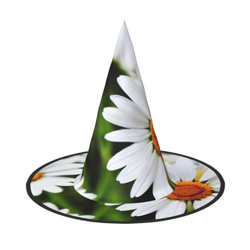 Hexenhut mit weißem Gänseblümchen-Muster für Karneval, Halloween, Kostümzubehör, Faltkappe, Partydekoration Hexenhut mit weißem Gänseblümchen-Muster für Karneval, Halloween, Kostümzubehör, Faltkappe, Partydekoration von HTTUP
