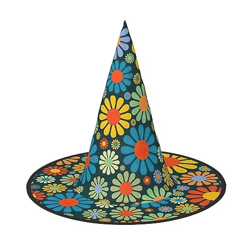 Hippie Muster Druck Stilvolle Vintage Hut Karneval Halloween Hut Erwachsene Kostüm Zubehör Mottopartys von HTTUP