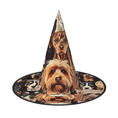 Hundemuster Druck Karneval Halloween Hexenhut Kostüm Zubehör Faltbare Kappe Party Maskerade Dekor Hundemuster Druck Karneval Halloween Hexenhut Kostüm Zubehör Faltbare Kappe Party Maskerade Dekor von HTTUP