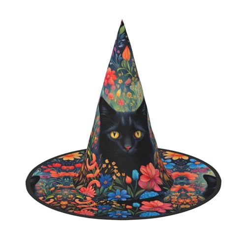 Katze Blume Verzierung Druck Karneval Halloween Hexenhut Kostüm Zubehör Faltbare Kappe Party Maskerade Dekor Katze Blume Verzierung Druck Karneval Halloween Hexenhut Kostüm Zubehör Faltbare Kappe Party Maskerade Dekor von HTTUP