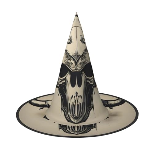 Läufer Bullenschädel Druck Karneval Halloween Hexenhut Kostüm Zubehör Faltbare Kappe Party Maskerade Dekor von HTTUP