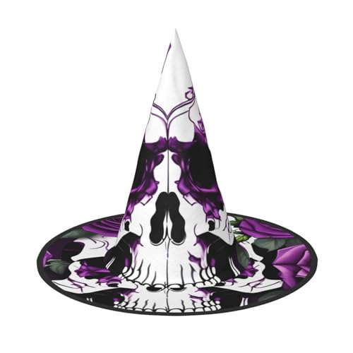 Lila Rose Skelett Druck Karneval Halloween Hexenhut Kostüm Zubehör Faltbare Kappe Party Maskerade Dekor Lila Rose Skelett Druck Karneval Halloween Hexenhut Kostüm Zubehör Faltbare Kappe Party Maskerade Dekor von HTTUP