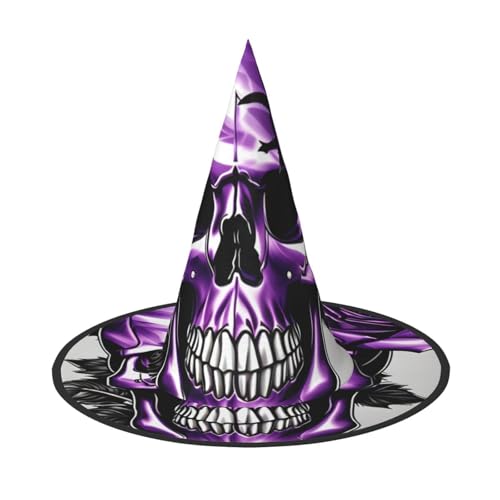 Lila Rose und Totenkopf Druck Karneval Halloween Hexenhut Kostüm Zubehör Faltbare Kappe Party Maskerade Dekor Lila Rose und Totenkopf Druck Karneval Halloween Hexenhut Kostüm Zubehör Faltbare Kappe Party Maskerade Dekor von HTTUP