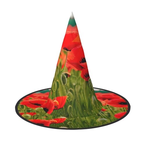 Mohnblumen, lebhafte Blütenblätter, Druck, Karneval, Halloween, Hexenhut, Kostüm, Zubehör, faltbare Kappe, Party, Maskerade Dekor Mohnblumen, lebhafte Blütenblätter, Druck, Karneval, Halloween, Hexenhut, Kostüm, Zubehör, faltbare Kappe, Party, Maskerade Dekor von HTTUP