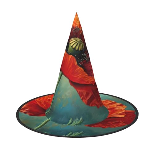 Mohnblumen-Druck Karneval Halloween Hexenhut Kostüm Zubehör Faltbare Kappe Party Maskerade Dekor Mohnblumen-Druck Karneval Halloween Hexenhut Kostüm Zubehör Faltbare Kappe Party Maskerade Dekor von HTTUP
