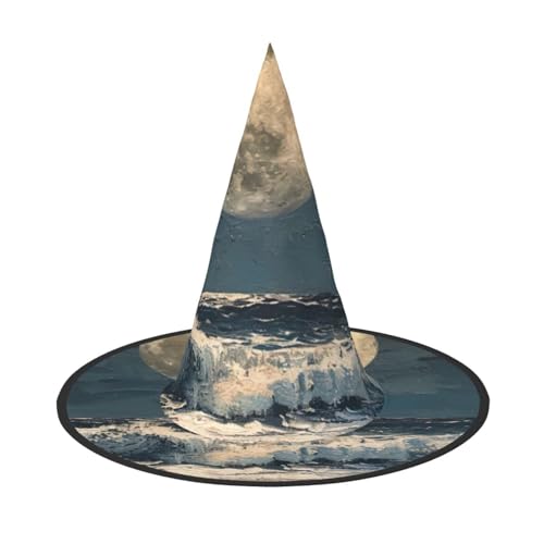 Mond und Meer Druck Karneval Halloween Hexenhut Kostüm Zubehör Faltbare Kappe Party Maskerade Dekor Mond und Meer Druck Karneval Halloween Hexenhut Kostüm Zubehör Faltbare Kappe Party Maskerade Dekor von HTTUP