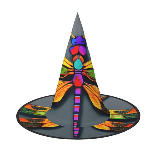 Niedlicher Libellen-Druck, Karneval, Halloween, Hexenhut, Kostüm, Zubehör, faltbare Kappe, Party, Maskerade Dekor Niedlicher Libellen-Druck, Karneval, Halloween, Hexenhut, Kostüm, Zubehör, faltbare Kappe, Party, Maskerade Dekor von HTTUP