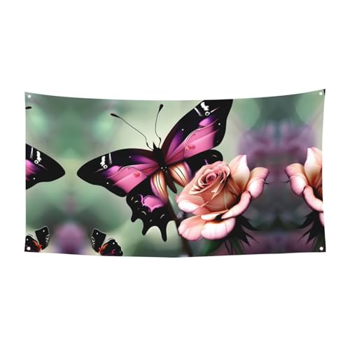 Party-Banner mit Rosen-Motiv, für Geburtstag, Jahrestag, Festliches Party-Banner für Halloween, Hochzeiten und Feiern von HTTUP