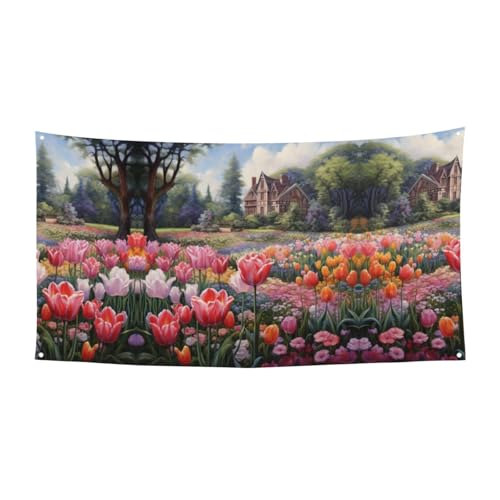 Party-Banner mit Tulpenmotiv für Geburtstag, Jahrestag, festliches Party-Banner für Halloween, Hochzeiten und Feiern Party-Banner mit Tulpenmotiv für Geburtstag, Jahrestag, festliches Party-Banner für Halloween, Hochzeiten und Feiern von HTTUP