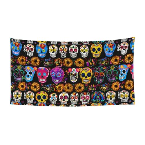 Partybanner mit Totenkopf-Motiv, für Geburtstag, Jahrestag, Festliches Party-Banner für Halloween, Hochzeiten und Feiern Partybanner mit Totenkopf-Motiv, für Geburtstag, Jahrestag, Festliches Party-Banner für Halloween, Hochzeiten und Feiern von HTTUP