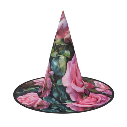 Rosa frische Rosen Druck Karneval Halloween Hexenhut Kostüm Zubehör Faltbare Kappe Party Maskerade Dekor Rosa frische Rosen Druck Karneval Halloween Hexenhut Kostüm Zubehör Faltbare Kappe Party Maskerade Dekor von HTTUP