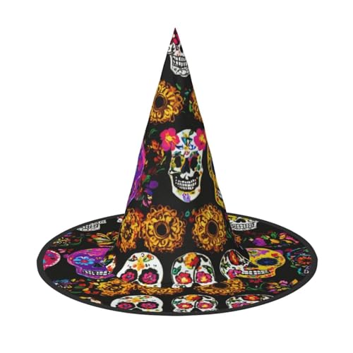 Rose Schädel Druck Karneval Halloween Hexenhut Kostüm Zubehör Faltbare Kappe Party Maskerade Dekor Rose Schädel Druck Karneval Halloween Hexenhut Kostüm Zubehör Faltbare Kappe Party Maskerade Dekor von HTTUP