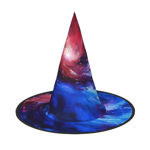Rot Blau Galaxie Druck Karneval Halloween Hexenhut Kostüm Zubehör Faltbare Kappe Party Maskerade Dekor, Schwarz, 1 Rot Blau Galaxie Druck Karneval Halloween Hexenhut Kostüm Zubehör Faltbare Kappe Party Maskerade Dekor, Schwarz, 1 von HTTUP