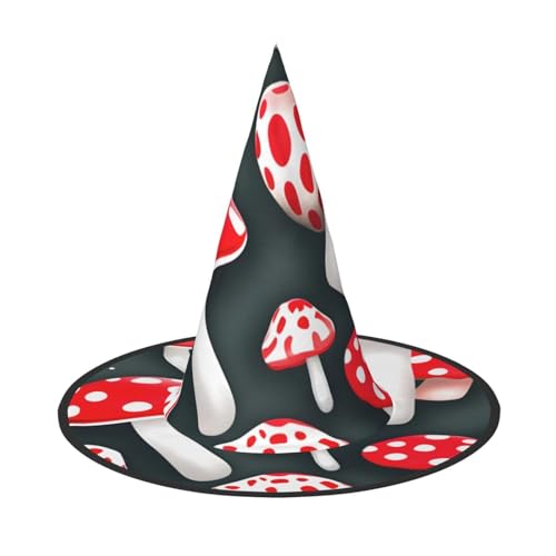 Rot-weißer Pilzdruck Karneval Halloween Hexenhut Kostüm Zubehör Faltbare Kappe Party Maskerade Dekor Rot-weißer Pilzdruck Karneval Halloween Hexenhut Kostüm Zubehör Faltbare Kappe Party Maskerade Dekor von HTTUP
