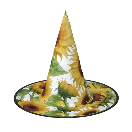 Sonnenblumen-Druck Karneval Halloween Hexenhut Kostüm Zubehör Faltbare Kappe Party Maskerade Dekor Sonnenblumen-Druck Karneval Halloween Hexenhut Kostüm Zubehör Faltbare Kappe Party Maskerade Dekor von HTTUP