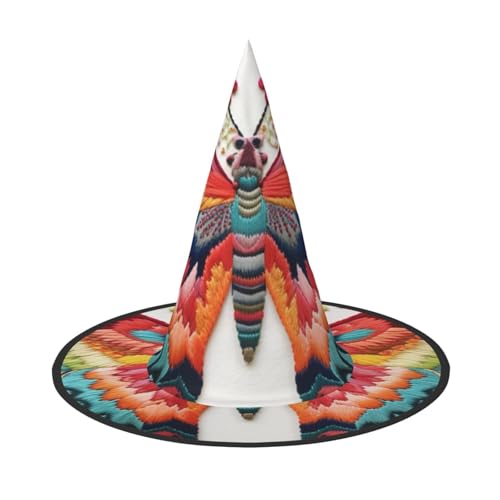 Stickerei, bunter Schmetterlings-Druck, Karneval, Halloween, Hexenhut, Kostüm, Zubehör, faltbare Kappe, Party, Maskerade, Dekoration Stickerei, bunter Schmetterlings-Druck, Karneval, Halloween, Hexenhut, Kostüm, Zubehör, faltbare Kappe, Party, Maskerade, Dekoration von HTTUP