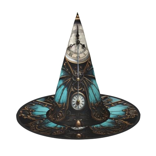 Uhr Druck Schmetterling Karneval Halloween Hexenhut Kostüm Zubehör Faltbare Mütze Party Maskerade Dekoration, Schwarz, 1 Uhr Druck Schmetterling Karneval Halloween Hexenhut Kostüm Zubehör Faltbare Mütze Party Maskerade Dekoration, Schwarz, 1 von HTTUP