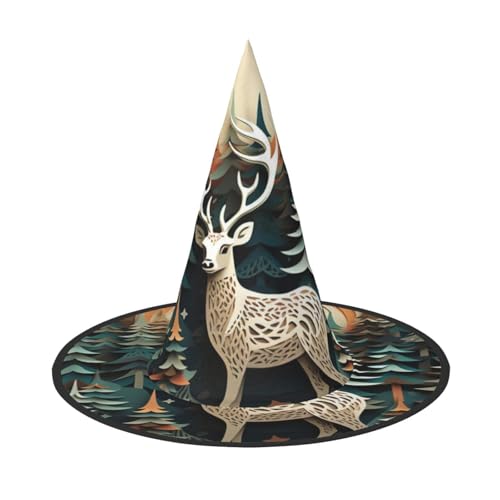 Weihnachten Hirsch Druck Karneval Halloween Hexenhut Kostüm Zubehör Faltbare Kappe Party Maskerade Dekor Weihnachten Hirsch Druck Karneval Halloween Hexenhut Kostüm Zubehör Faltbare Kappe Party Maskerade Dekor von HTTUP