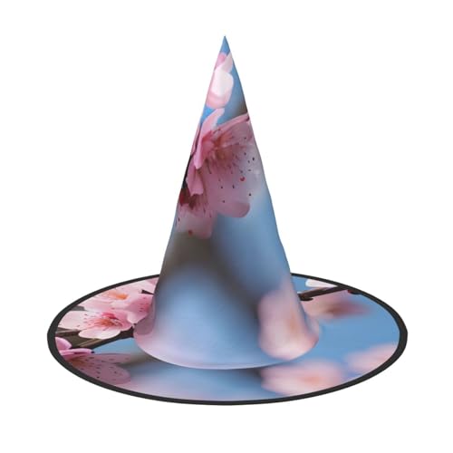 Wunderschöner Kirschblüten-Druck, Karneval, Halloween, Hexenhut, Kostüm, Zubehör, faltbare Kappe, Party, Maskerade Dekor Wunderschöner Kirschblüten-Druck, Karneval, Halloween, Hexenhut, Kostüm, Zubehör, faltbare Kappe, Party, Maskerade Dekor von HTTUP