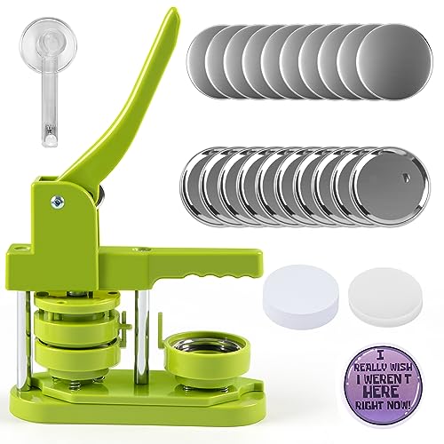 HTVRONT 58 mm Button Maker Maschine, Push-Pull DIY Presse Abzeichen mit 440 Knöpfen/Bild & Kreisschneider für Menschen, Kinder DIY Geschenke Pin Maker von HTVRONT