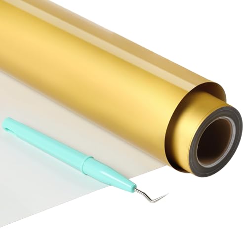HTVRONT HTV Rolle Wärmetransfer-Vinyl – 30,5 cm x 7,6 m, goldfarbenes Vinyl zum Aufbügeln für T-Shirts, einfach zu jäten und zu übertragen, HTV-Vinyl, kompatibel mit allen Schneidemaschinen HTVRONT HTV Rolle Wärmetransfer-Vinyl – 30,5 cm x 7,6 m, goldfarbenes Vinyl zum Aufbügeln für T-Shirts, einfach zu jäten und zu übertragen, HTV-Vinyl, kompatibel mit allen Schneidemaschinen von HTVRONT