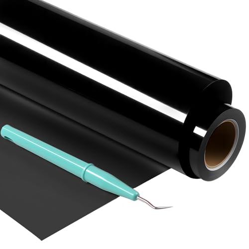 HTVRONT HTV Rolle Wärmetransfer-Vinyl – 30,5 cm x 7,6 m, schwarzes Vinyl zum Aufbügeln, für T-Shirts, einfach zu jäten und zu übertragen, HTV-Vinyl, kompatibel mit allen Schneidemaschinen HTVRONT HTV Rolle Wärmetransfer-Vinyl – 30,5 cm x 7,6 m, schwarzes Vinyl zum Aufbügeln, für T-Shirts, einfach zu jäten und zu übertragen, HTV-Vinyl, kompatibel mit allen Schneidemaschinen von HTVRONT