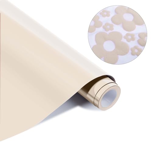 HTVRONT Puff Vinyl Heat Transfer – 25,4 cm x 1,8 m Beige 3D Puff Wärmetransfer-Vinyl schäumendes buntes bauschendes Vinyl zum Aufbügeln auf T-Shirts - Cream Puff HTV Vinyl für Cricut & Cameo-Easy HTVRONT Puff Vinyl Heat Transfer – 25,4 cm x 1,8 m Beige 3D Puff Wärmetransfer-Vinyl schäumendes buntes bauschendes Vinyl zum Aufbügeln auf T-Shirts - Cream Puff HTV Vinyl für Cricut & Cameo-Easy von HTVRONT