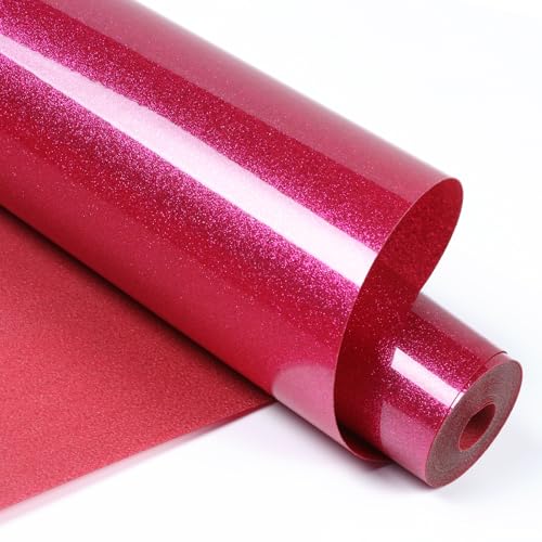 HTVRONT Rose Red Glitter Heat Transfer Vinyl – 30,5 cm x 3 m, Rose Red Glitter Iron on Vinyl for Shirts, Glitter HTV Vinyl Rolls for Heat Vinyl Design HTVRONT Rose Red Glitter Heat Transfer Vinyl – 30,5 cm x 3 m, Rose Red Glitter Iron on Vinyl for Shirts, Glitter HTV Vinyl Rolls for Heat Vinyl Design von HTVRONT