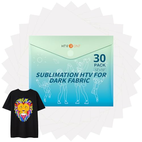 HTVRONT Sublimations-HTV für dunkle Stoffe/helle Stoffe, 30 Stück, 30,5 x 25,4 cm, mattes Sublimationsvinyl – Sublimationsrohlinge für Sublimations-Shirts/Hut/Kissen/Tasche HTVRONT Sublimations-HTV für dunkle Stoffe/helle Stoffe, 30 Stück, 30,5 x 25,4 cm, mattes Sublimationsvinyl – Sublimationsrohlinge für Sublimations-Shirts/Hut/Kissen/Tasche von HTVRONT