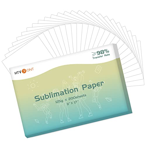 HTVRONT Sublimationspapier, 27.9x43.2 cm, 200 Blatt Sublimations-Transferpapier, kompatibel mit Tintenstrahldruckern, Tassen, T-Shirts und andere Sublimationsrohlinge HTVRONT Sublimationspapier, 27.9x43.2 cm, 200 Blatt Sublimations-Transferpapier, kompatibel mit Tintenstrahldruckern, Tassen, T-Shirts und andere Sublimationsrohlinge von HTVRONT