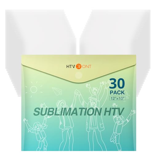 HTVRONT Transparentes HTV-Vinyl für Sublimation, 30,5 x 25,4 cm, mattes Sublimationsvinyl für Baumwollstoff, waschbar, langlebig, transparent, für helle T-Shirts, 30 Stück von HTVRONT