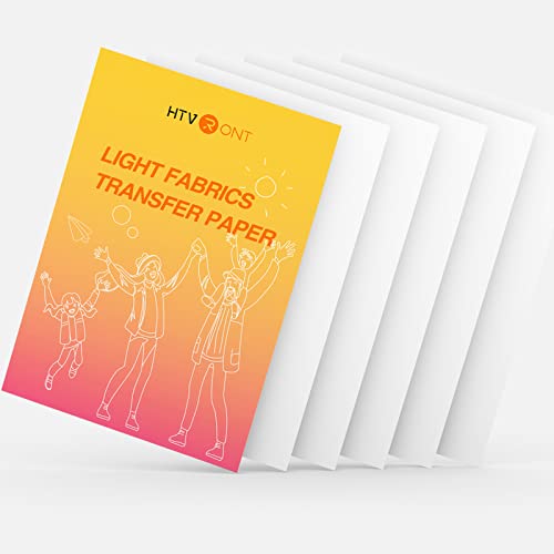 HTVRONT Wärmetransferpapier für T-Shirts – 6 Stück bedruckbares Wärmetransfer-Vinyl 21,6 x 27,9 cm – waschbar, langlebiges Transferpapier zum Aufbügeln für Tintenstrahldrucker HTVRONT Wärmetransferpapier für T-Shirts – 6 Stück bedruckbares Wärmetransfer-Vinyl 21,6 x 27,9 cm – waschbar, langlebiges Transferpapier zum Aufbügeln für Tintenstrahldrucker von HTVRONT