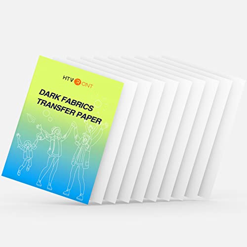 HTVRONT Wärmetransferpapier für dunkle Stoffe, bedruckbares Wärmetransfer-Vinyl für Tintenstrahldrucker, waschbares, langlebiges Transferpapier, 21,6 x 27,9 cm, 10 Blatt HTVRONT Wärmetransferpapier für dunkle Stoffe, bedruckbares Wärmetransfer-Vinyl für Tintenstrahldrucker, waschbares, langlebiges Transferpapier, 21,6 x 27,9 cm, 10 Blatt von HTVRONT