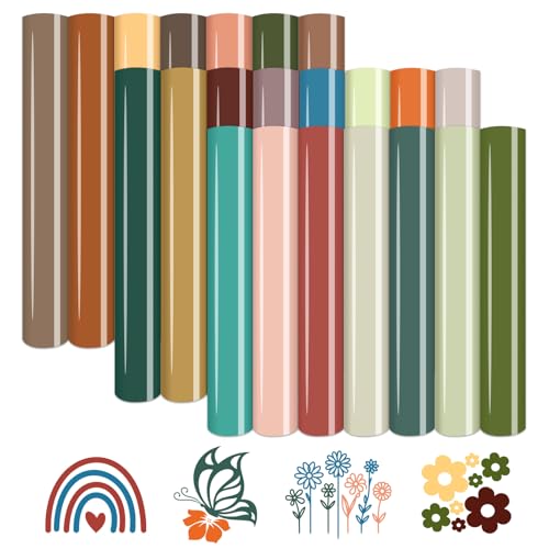 HTVSTD Boho-Farb-Wärmetransfer-Vinyl, 30,5 x 25,4 cm, Frühling/Herbst, HTV, Netur-Ton, zum Aufbügeln, Vinyl für T-Shirts, DIY, 22 Stück von HTVSTD