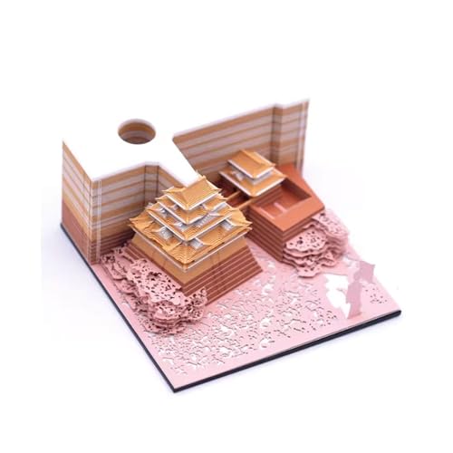 3D-Antihaft-Notizen, Kunstblock, Notizblock, DIY-Papierkunst-Baustein, praktische Aufkleber, Papiere, Karten, Handwerk, japanische Architektur, kreatives Papierschnitzen, Notizblock von HTYUKFDG