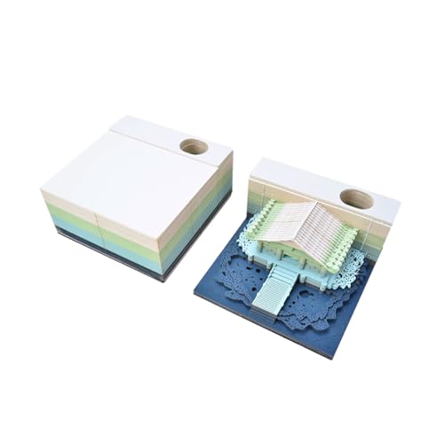 3D-Block-Notizblock, Papierskulptur, chinesischer Architektur-Notizblock im antiken Stil, dreidimensionales Gebäudemodell, 120 Blatt Papier, Schnitzkunst, Haftnotizen 3D-Block-Notizblock, Papierskulptur, chinesischer Architektur-Notizblock im antiken Stil, dreidimensionales Gebäudemodell, 120 Blatt Papier, Schnitzkunst, Haftnotizen von HTYUKFDG