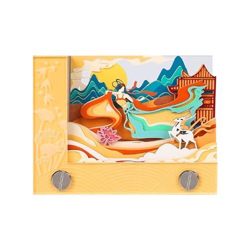 3D-Kunst-Notizblock, abreißbare Haftnotizen, Dunhuang Mittherbstfest, Skulptur, Papier, Schnitzkunst, täglicher Notizblock, chinesischer alter Stil, praktische Aufkleber von HTYUKFDG