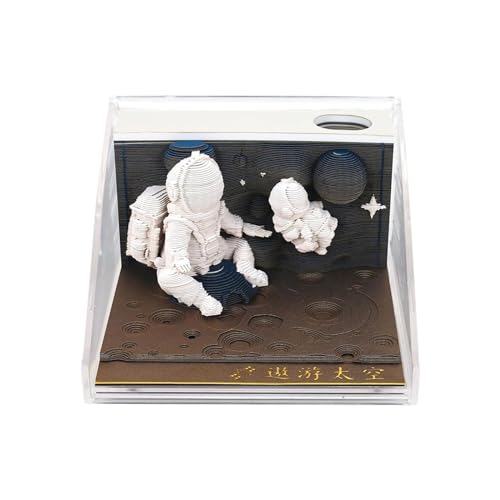 3D-Notizblock, 196 Blatt, Papier, Schnitzkunst, Astronautenmodell, Notizblock, Reisen im Weltraum, antihaftbeschichtet, Haftnotizen mit Stifthalter, Papierkarte, Basteln, DIY, kreatives Geschenk 3D-Notizblock, 196 Blatt, Papier, Schnitzkunst, Astronautenmodell, Notizblock, Reisen im Weltraum, antihaftbeschichtet, Haftnotizen mit Stifthalter, Papierkarte, Basteln, DIY, kreatives Geschenk von HTYUKFDG