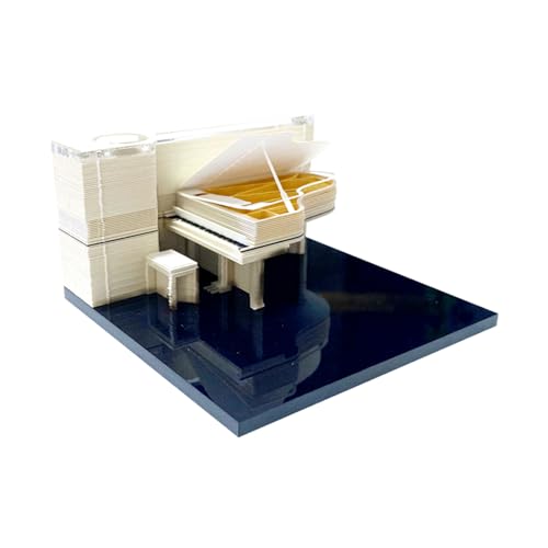 3D-Notizblock, Klaviermodell, Haftnotizen, kreatives Papier, Schnitzkunst, Notizblock mit Stifthalter, dreidimensionale Klavier-DIY-Aufkleber, Lesezeichen von HTYUKFDG