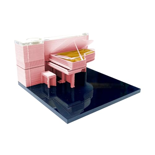 3D-Notizblock, Klaviermodell, Haftnotizen, kreatives Papier, Schnitzkunst, Notizblock mit Stifthalter, dreidimensionale Klavier-DIY-Aufkleber, Lesezeichen von HTYUKFDG