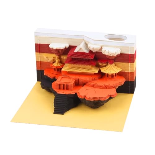 3D-Notizblock, Schloss-Modell, Kunst-Notizblock, 153 Blatt, abreißbarer, nicht klebender Notizblock, kreativer DIY-Papierkarten-Bastelbaustein für Büro/Zuhause von HTYUKFDG