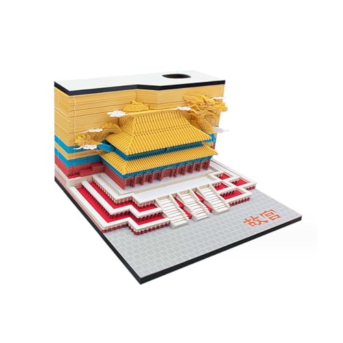 3D-Notizblock, Verbotene Stadt, Zeitstück, Wochenkalender, kreativer Abriss-3D-Kalender, DIY-Papierschnitzerei, Kunsthandwerk, Handabriss, antihaftbeschichtete Haftnotizen von HTYUKFDG