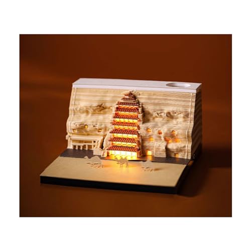 3D-Papier-Kunst-Notizblock, 200 Blatt, 3D-Notizblock, DIY-Papier-Kunst-Baustein, Haftnotizen, chinesischer Stil, Papierschnitzerei, Dunhuang Mogao-Grotten-Skulptur von HTYUKFDG