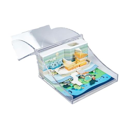 3D-Papierkunst-Schreibtisch-Notizblock, 3D-Hangzhou-Westsee-Notizblock, Papierschnitzerei, chinesischer alter Stil, Architekturmodell, antihaftbeschichtete Haftnotizen für Zuhause von HTYUKFDG
