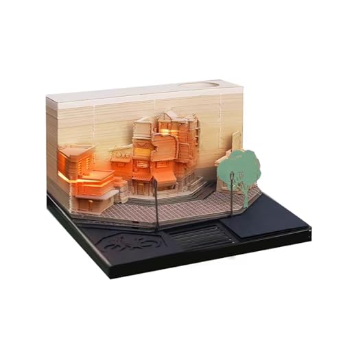 3D-Papierschnitzkunst-Notizblock, Straßenecke, 3D-Notizblock, kreative DIY-Antihaft-Haftnotizen, dreidimensionales Papierskulptur-Architekturmodell von HTYUKFDG